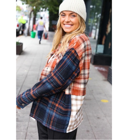 Haptics Plaid Patchwork Shaket - Picture 3 of 4